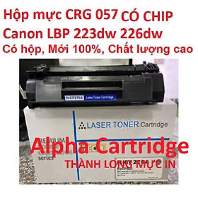 Hộp mực 057 có chip dành cho Canon LBP 223dw 226dw MF453dw LBP228x  MF440  MF445dw MF449x Hàng chính hãng Alpha Cartridge