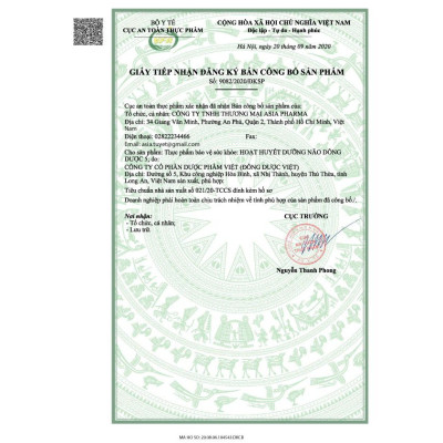 [1 HỘP] Viên uống hoạt huyết dưỡng não Đông Dược 5 Asia Pharma hỗ trợ thiểu năng tuần hoàn não - Hộp 30 viên