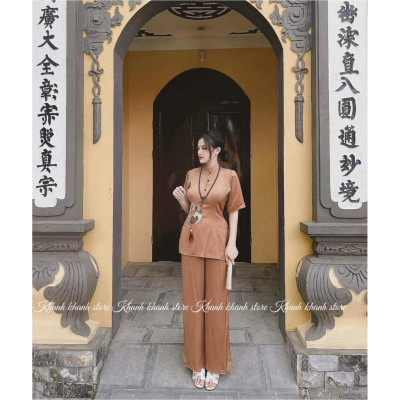 Đồ lam đi chùa cao cấp Sj17 Đính Đây Ngọc May Mắn Cao Cấp