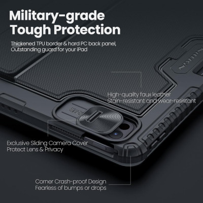 Bao Da Kèm Bàn Phím cho iPad Pro 11 inch & iPad Pro 13 inch M4 2024 Nillkin Bumper Combo Case Keyboard (Có Đèn Nền Backlit Keyboard) - Hàng Chính Hãng