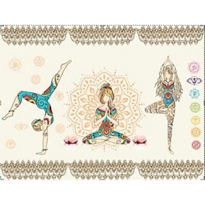 (CÓ ẢNH THẬT)Tranh dán tường yoga 3 trang trí decor phòng tập có sẵn keo dán