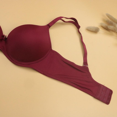 Áo Lót Không Gọng 3 Móc LUPERI LU3AL857 Quả Trơn Dây Lưng To Đệm Mút Dày Có Lớp Lưới Tạo Thông Thoáng Và Nâng Ngực Tốt