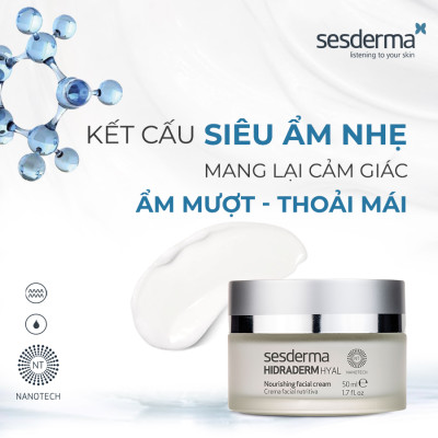 Kem cấp ẩm Sesderma Hidraderm Hyal Facial Cream dành cho mọi loại da 50ml