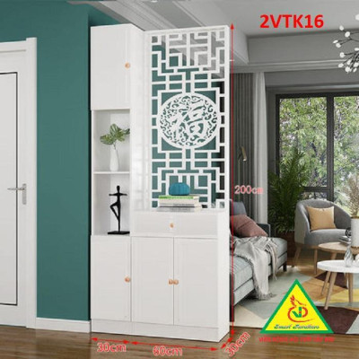 Tủ kệ trang trí kiêm vách ngăn phòng khách , nhà bếp 2VTK16B - Nội thất lắp ráp Viendong Adv