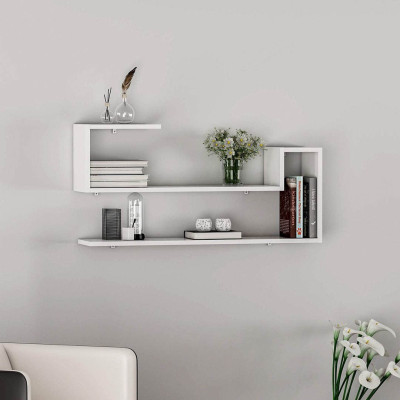 Giá sách treo tường gỗ công nghiệp SMLIFE Whitebeard