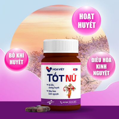 Cân bằng nội tiết tố nữ bổ huyết điều hoà kinh nguyệt Tốt Nữ Hoa Việt hộp 60 viên