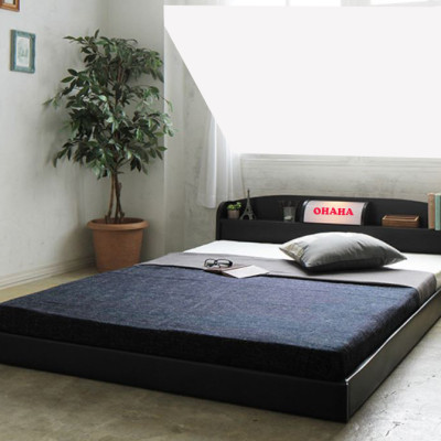 Giường ngủ cao cấp HMR Lõi xanh chống ẩm OHAHA 001 Japanese style - Black Bed