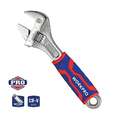 Mỏ lết (Cờ lê điều chỉnh được) thép CR-V cán nhựa 6 inch 150mm Workpro WP272010