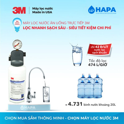 [SIÊU TỐC] Máy Lọc Nước 3M ICE140-S cho Gia Đình, Văn Phòng, Nhà Hàng, Quán Cà phê - Hàng Chính Hãng 3M, Nhập Khẩu Mỹ