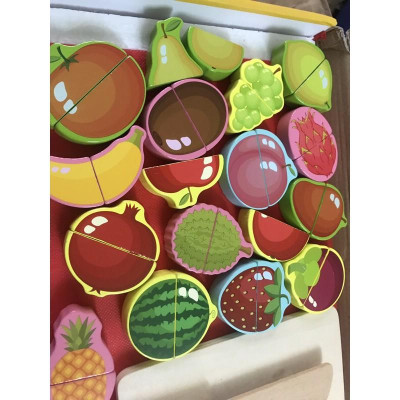 BỘ CẮT HOA QUẢ BẰNG GỖ CHO BÉ