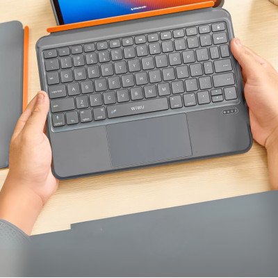Case bao da bàn phím bluetooth V5.3 tích hợp trackpad / touchpad hiệu WIWU WM005 cho iPad Pro 11 13 inch M4 Pro 11 2020/21/22 Air 4/5/6/7 Gen 7 8 9 10.2 inch 10.5 inch - Bàn phím từ tính nam châm tháo rời, tích hợp giá đỡ - Hàng nhập khẩu