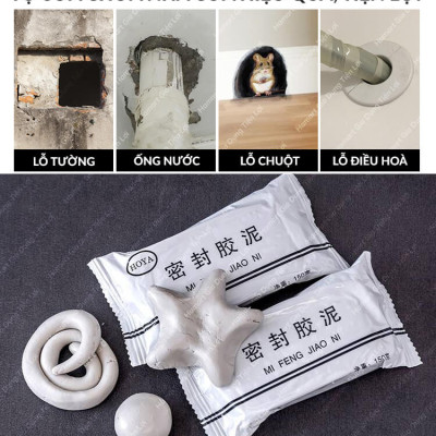 Keo Đất Sét Xi Măng Dẻo Bịt Tường 160gr Vá Trám Lỗ Điều Hoà Chống Thấm Cách Nhiệt Sửa Chữa Nhà Cửa Hamart