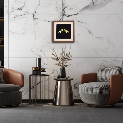 Quà tặng dịp lễ tết 2019 : Tranh đôi cá mạ vàng