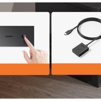 Ugreen UG90478CM571TK 4K 60Hz Bộ chuyển tín hiệu 2 CPU dùng 1 Màn hình cổng HDMI KVM Switch - HÀNG CHÍNH HÃNG
