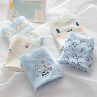Combo 5 quần lót nữ cotton dễ thương Freesize - Kiểu Thỏ xanh (giao màu ngẫu nhiên)