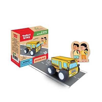 Bộ Đồ Chơi DIY TOONYKIDS Siêu Xe Tái Chế Road Transport Shool Bus TN00324-003 [Tặng Kèm Sticker]