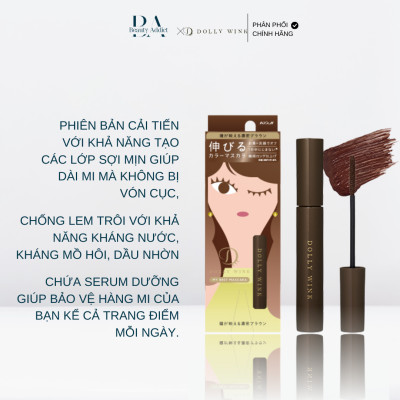 Mascara chống lem trôi màu nâu đậm - Koji Dolly Wink My Best Mascara Deep Brown