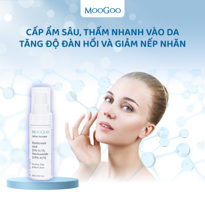 Serum Tinh Chất Cấp Ẩm & Tái Tạo Da Hyaluronic Acid và Niacinamide 25ml MooGoo cho da nhạy cảm - hàng Úc
