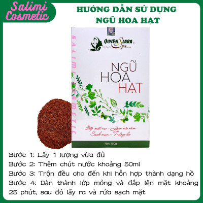 Mặt Nạ Đắp NGŨ HOA HẠT 200g Quyên Lara - Giúp Mờ Nám, Sạch Mụn, Tàn Nhang, Trắng Da, Cân Bằng Độ Ẩm Cho Da, Làm Mát Da, Chống Dị Ứng