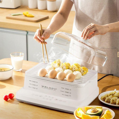 Nồi hấp điện 3 tầng đa năng, dung tích lớn 20L và 24L có chức năng đặt lịch hấp thông minh Hàng chính hãng