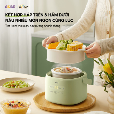 Nồi nấu chậm Bear 1L SC-4H10E Hàng chính hãng