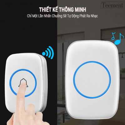 Chuông Cửa Không Dây Thông Minh Teement TM01 , Chống Nước Khoảng Cách Sử Dụng Trong 300M - Hàng Chính Hãng