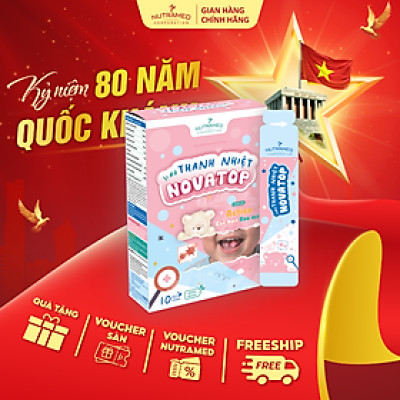 Siro Novatop hỗ trợ thanh nhiệt, mát gan, giảm nhiệt miệng cho bé (10 gói) - Nutramed