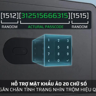 Két Sắt Thông Minh Xiaomi Mijia MX-303 Sử Dụng Vân Tay Gồm 6 Chế Độ Mở Khóa Áp Dụng Công Nghệ Cao Báo Động, Kết Nối App - Hàng Nhập Khẩu