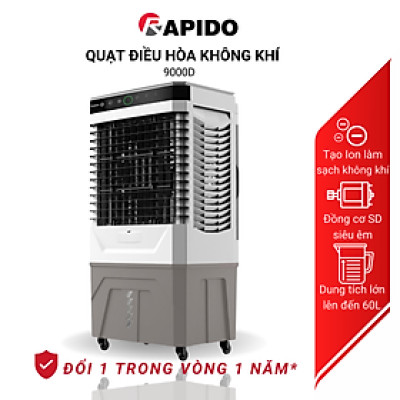 Quạt điều hòa Everest 9000D chính hãng của Rapido, bảo hành toàn quốc 1 năm, tặng kèm 2 đá khô - Hàng chính hãng