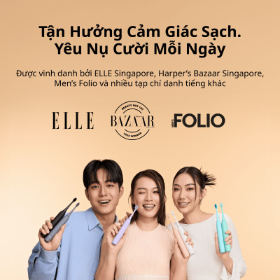 Bộ Bàn Chải Điện Zenyum Sonic MỚI 2.0 + 3 Đầu Thay Thế Công nghệ Singapore - Màu Xám