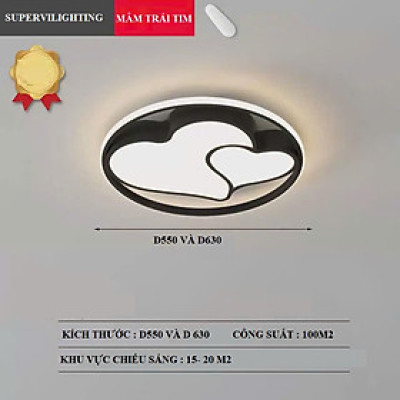 Đèn mâm trần trang trí SuperVilighting ĐM-OPTR điều khiển 3 chế độ màu phòng khách đèn ốp nổi bàn ăn