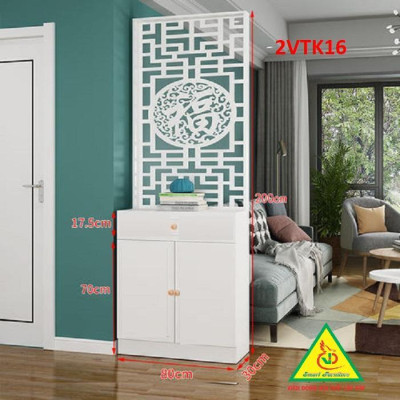 Tủ kệ trang trí kiêm vách ngăn phòng khách , nhà bếp 2VTK16B - Nội thất lắp ráp Viendong Adv