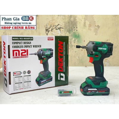 Thân máy siết bulong 380Nm chính hãnġ Dekton M21-WI380NCP-Mô tơ lõi đồng 100%-Bảo hành chính hãƞg.