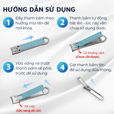 Bấm móng tay DandiHome slim siêu mỏng, siêu nhẹ - Tặng kèm hộp đựng và móc khóa