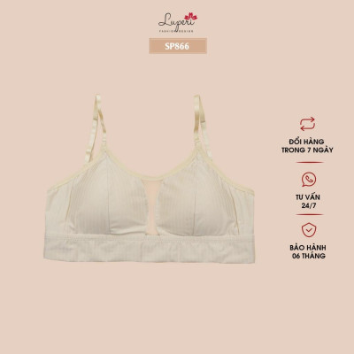 Áo Lót Nâng Ngực Nữ Quây Không Gọng Cao Cấp LUPERI LU3AL866 Dáng Hở Lưng Trơn Quai Trễ Mút Mềm Siêu Mỏng