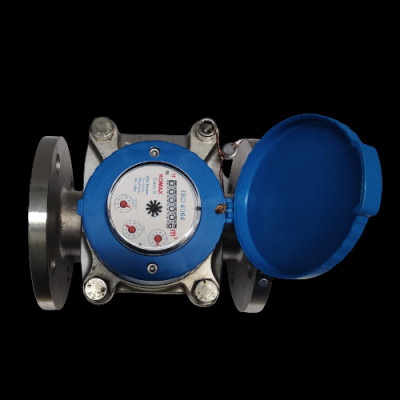 Đồng hồ nước Komax thân inox DN50 nối bích có tem giấy hiệu chuẩn đầy đủ, dùng cho các nhà máy, xí nghiệp, công ty về hóa chất, thực phẩm, nước sạch - HÀNG CHÍNH HÃNG