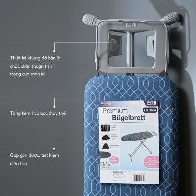 Bàn để ủi quần áo khung bằng thép Lebenlang LBB363