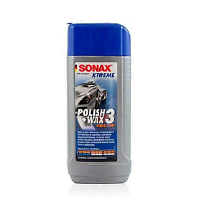 Dung dịch xóa xước, đánh bóng và bảo vệ sơn xe ô tô, xe hơi 3 trong 1 Sonax Wax 250 ml 202100