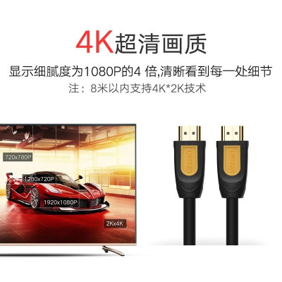 Ugreen UG11187HD101TK 5M màu Vàng Cáp tín hiệu HDMI chuẩn 1.4 hỗ trợ phân giải 4K * 2K 30hz cáp dẹt - HÀNG CHÍNH HÃNG