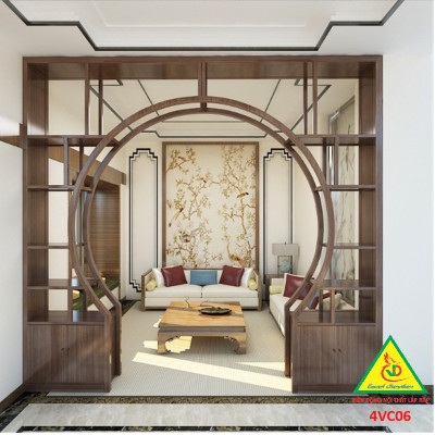 Vách ngăn bình phong , vách ngăn phòng khách nhà bếp 4VC06 - Nội thất lắp ráp Viễn Đông Adv