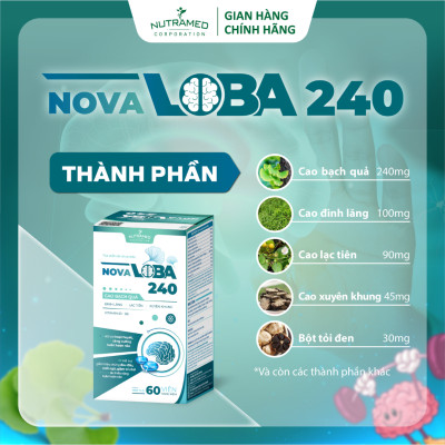Viên uống Novaloba 240 hỗ trợ hoạt huyết, tăng cường tuần hoàn não (60 viên) - Nutramed