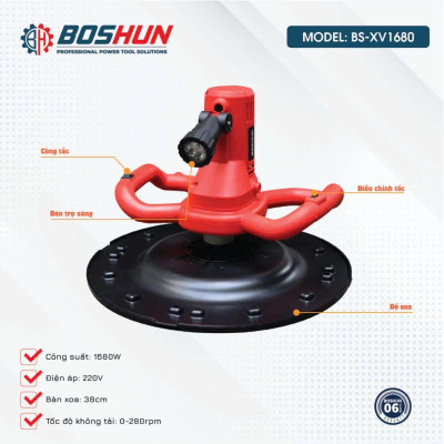 Máy trát tường xoa vữa, đánh bóng xoa hồ BOSHUN cao cấp công xuất lớn 1680W - khấy sơn máy trà nhám