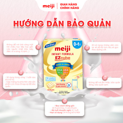 Combo 1 Hộp Sản Phẩm Dinh Dưỡng Công Thức Meiji Infant Formula EZcube (540g) Và 1 Hộp Meiji Infant Formula (800g)