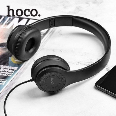 Tai nghe chụp tai/ Monitor Headphones - Hoco W21 - Jack 3.5mm, Loa ngoài 40mm, Mic đàm thoại, Dây dài 1.2m, Mút đệm chống ồn và chống đau tai - Màu ngẫu nhiên - Hàng chính hãng