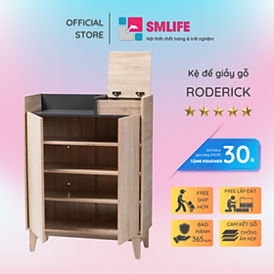 Tủ đựng giày gia đình bằng gỗ thiết kế đa năng SMLIFE Roderick