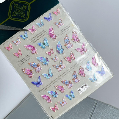 Hình Dán Móng Sticker 5D Lụa Tổng Hợp Cao Cấp Trang Trí Làm Nail Hoạt Hình, Gấu Hồng, Mặt Thỏ, Bướm Cực Quang Siêu Xinh Nữ Women