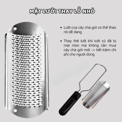 Cây Chà Gót Chân Inox Lưỡi Nổi To Nhỏ Loại Tốt Dài 27cm, Loại Bỏ Tế Bào Cũ, Tay Cầm Nhựa Cứng Bền, Làm Sạch Gót Chân Hiệu Quả, Phụ Kiện Làm Nail