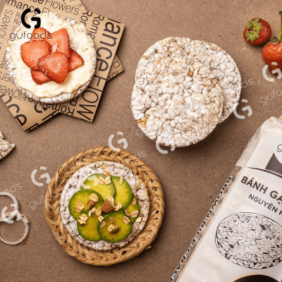 Bánh gạo lứt GUfoods (510g) - Không chiên dầu, Không đường, Từ gạo và ngũ cốc nguyên hạt, Lành mạnh, Phù hợp Eat clean, Ăn vặt healthy, Thực dưỡng, Tập gym, Thuần chay, Đa dạng hương vị