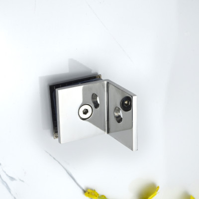 Kẹp định vị 90 độ kính - tường cho vách tắm kính chắc chắn chất liệu inox 304 đúc Hiwin FC-2082 55*45