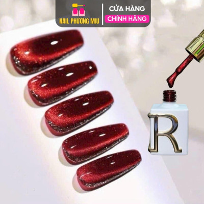 Sơn Gel Mắt Mèo Đỏ CR VENDEENI Cao Cấp Chai 15ml Làm Nail, Sơn Gel Mắt Mèo Ánh Trăng Nhũ Kim Cương Hạt Siêu Mịn Bền Màu Nữ